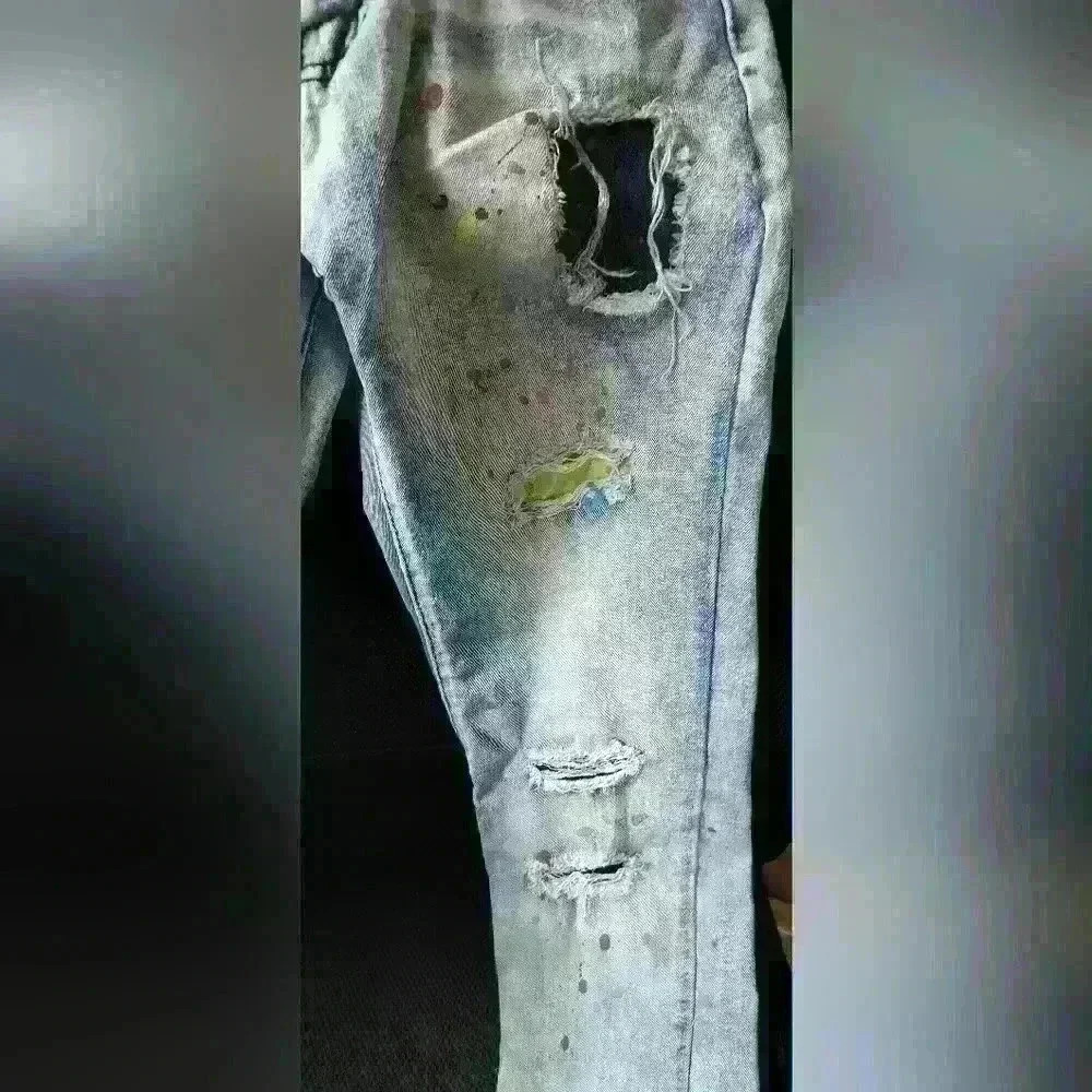Boys Size 12 Parish Nation Paint Splatter Jeans Like New - Picture 8 of 10